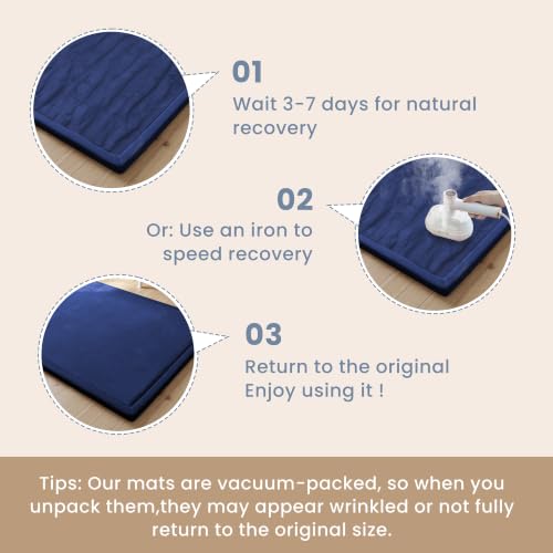 Baby Play Mat for Floor 1.3" Thick Memory Foam Play Mat 79"×118" Tummy Time Crawling with Non