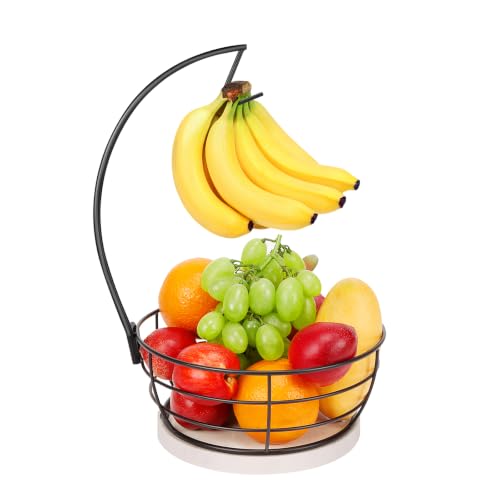 Countertop Fruit Basket Bowl with Banana Hanger