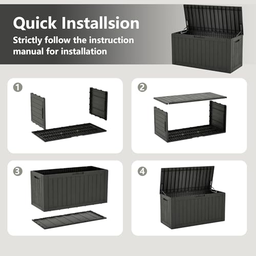 110 Gallon Waterproof Large Resin Deck Box