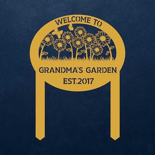 Personalized Metal Garden Sign with Stake