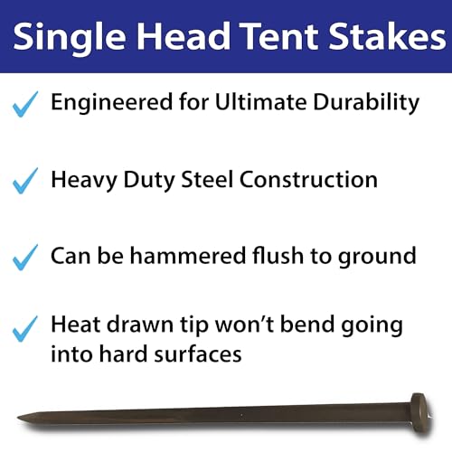 Heavy Duty Single Head Tent Stakes (25 Count)