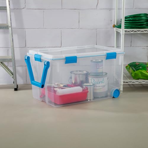 120 QT. Plastic Storage Container with Gasket Latch LID in Clear (4 Count)