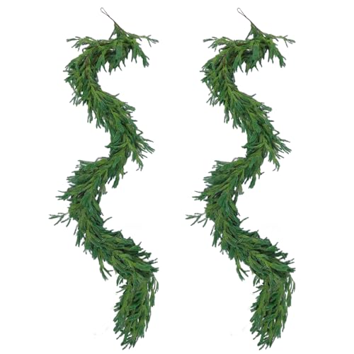2 Pcs 6 Ft Artificial Norfolk Pine Garlands (2 Count)