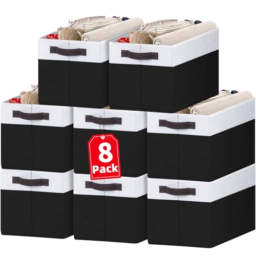 8 Pack Large Storage Baskets for Room Organization (8 Count)