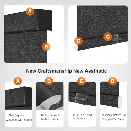 Free Stop Cordless Blinds for Indoor Windows with Cover