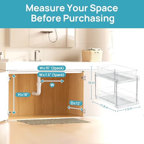 8 Pack Pull Out Bathroom Under Sink Organizer (8 Count)