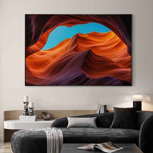 46"x72" Extra Large Framed Wall Art Antelope Canyon Rock Formation with Vibrant Colors for Home Living Room Bedroom Decor