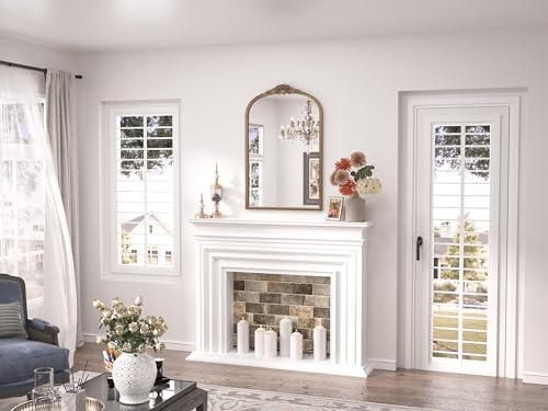 20x30 Gold Vintage Arched Mirror for Wall