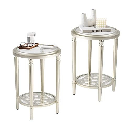 Set of 2 Modern Round End Table (2 Count)