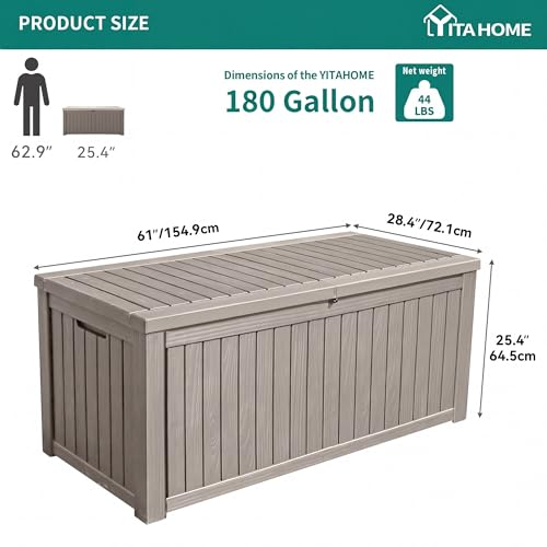 180 Gallon Large Outdoor Storage XL Deck Box w
