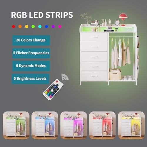 Dresser with Hanging Rack