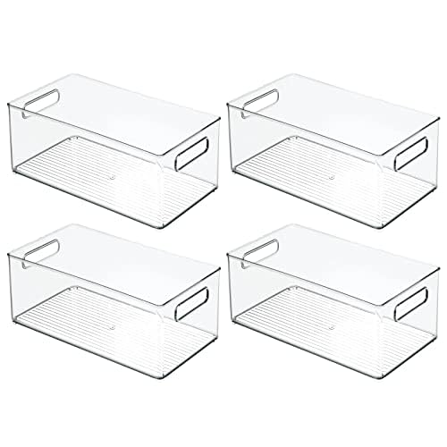 Deep Plastic Storage Organizer Container Bin (4 Count)