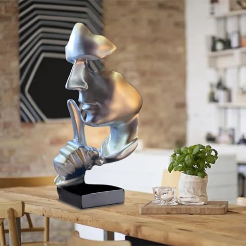 Abstract Statues Silence is Gold Decorative Objects