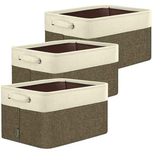 3 Pack Fabric Closet Storage Bins for Shelves (3 Count)