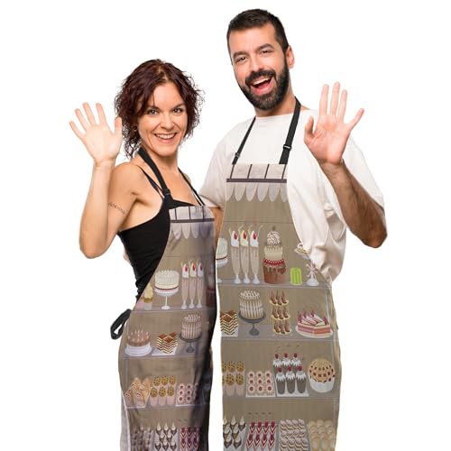 Aprons for Cooking for Women Cake Candy Sweet Women’s Apron for Kitchen Cooking Restaurant BBQ Painting Crafting Gardening 27”
