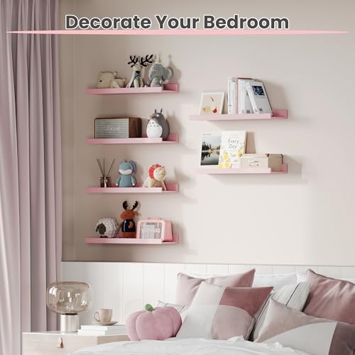 Floating Shelves for Wall Decor and Storage (6 Count)