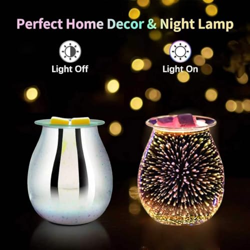 Electric Wax Melt Warmer with 3D Firework Glass Design