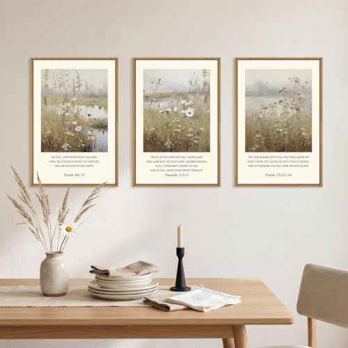 Vintage Christian Bible Verses Framed Canvas Wall Art
