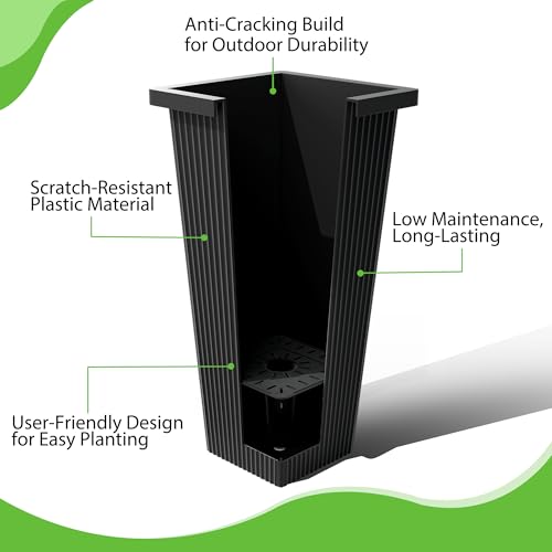 Set of 2 Tall Planters for Outdoor Plants (2 Count)