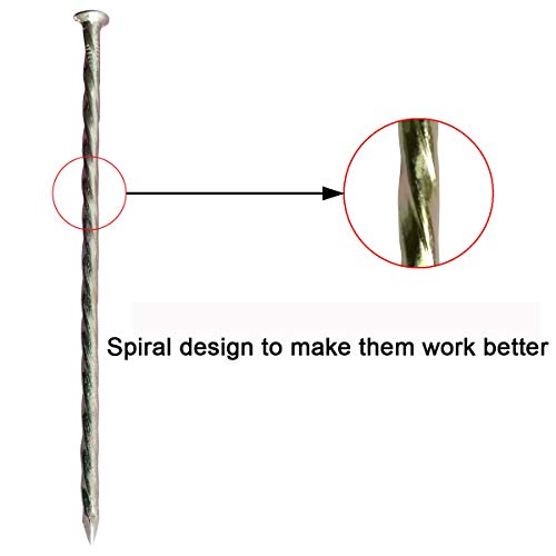 200 pcs 6" Galvanized Metal Spiral Stakes (200 Count)