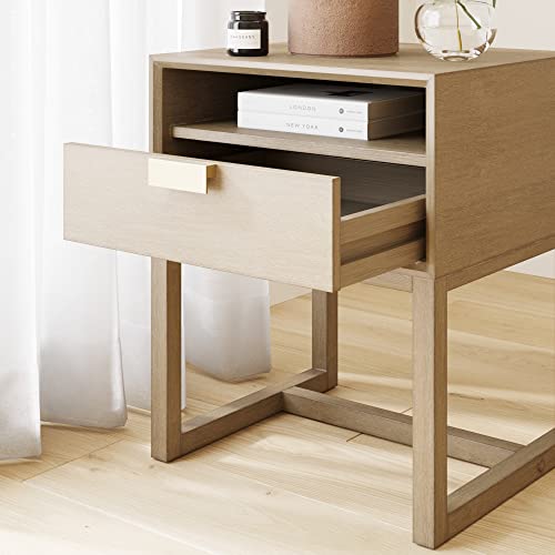 Harper Modern Nightstand Side Accent or End Table with Storage Drawer (2 Count)