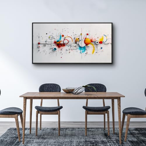 Black Framed Wall Art For Living Room Canvas Wall Decor For Bedroom Abstract Line Geometric Artwork Wall Pictures Boho Painting Office Decoration Ready to Hang Modern Home Decor 20x40 In