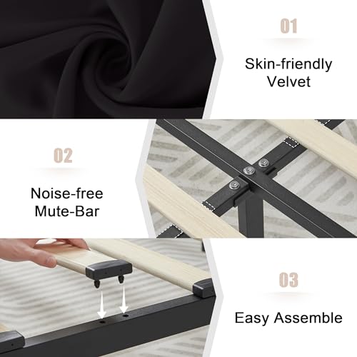 Queen Size Bed Frame with 4 Storage Drawers