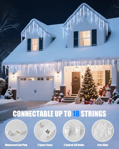 Icicle Lights Outdoor with Clips (20 Count)