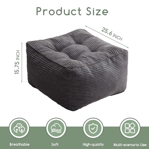 Square Stuffed Pouf Ottoman