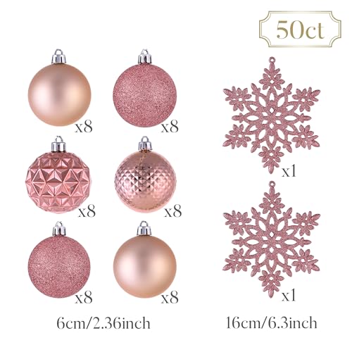 50ct Christmas Tree Decorations Ball Ornaments 2.36 Inches (50 Count)