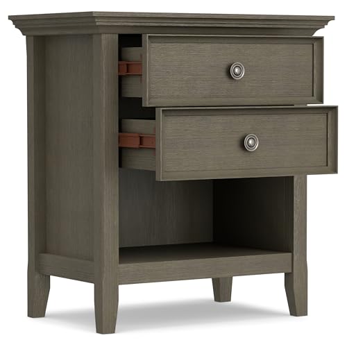 Amherst 24" Wide Solid Wood Bedside Table in Farmhouse Grey
