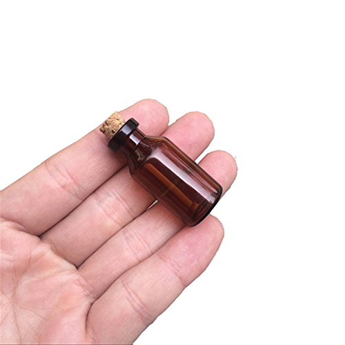 5ml Amber Glass Vials with Cork Empty Brown Tiny Glass Jars Mini Glass Bottles Vials Jars Containers 50units (50 Count)
