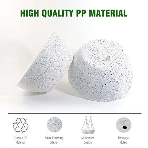 13 inch Large Hanging Planters Plant Pots for Outdoor Indoor Plants with Drainage Holes and Chain (2 Count)