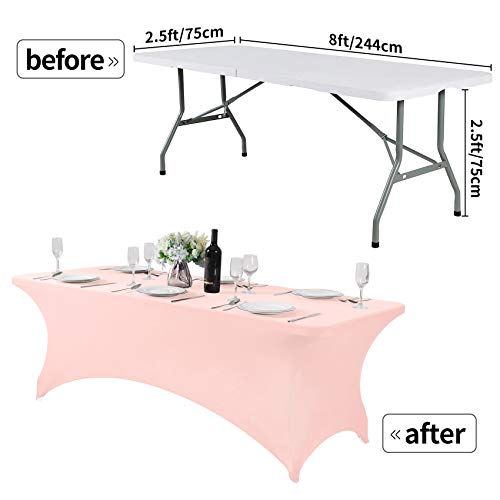 Spandex Table Cover for 8FT or 4ft or 6ft Table Universal Fitted Stretch Tablecloth for Party
