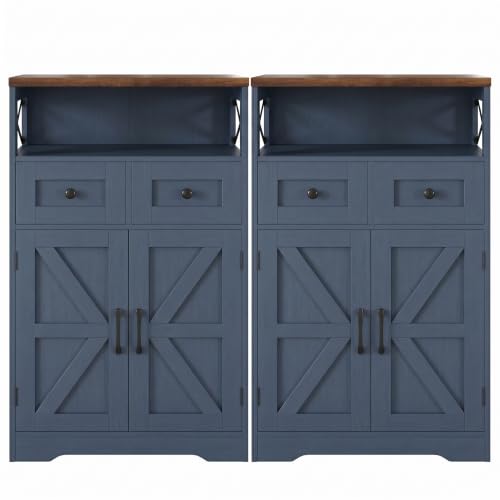 Farmhouse Storage Cabinet Set of 2 (2 Count)