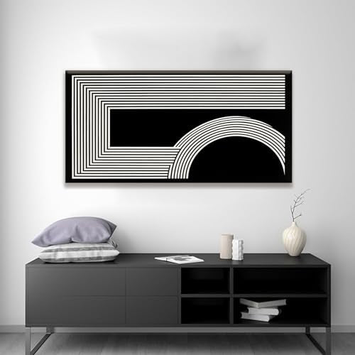 Canvas Art Wall Decor Modern Line Art Prints Black And White Abstract Art Print Painting Modern Artwork Decorations For Living Room Pictures For Bedroom Office Home Wall Decor 24 X 48 In