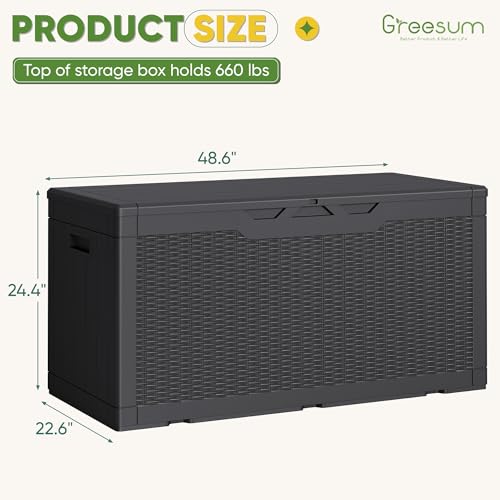 Outdoor Storage Box 100 Gallon Storage Bin with Lid for Patio Furniture