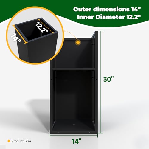 Metal Planter Box for Outdoor 14"x14"x30" Tall Metal Outdoor Planters Box