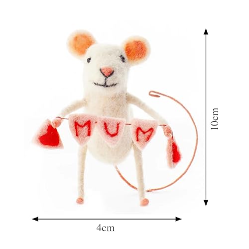 Hand Felted Mom Bunting Mouse
