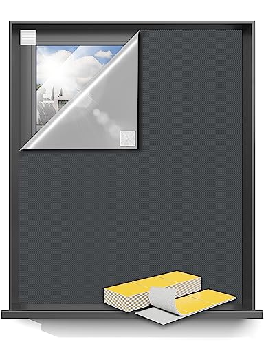 Blackout Curtains for Bedroom 75"x57" Portable No Drill Blackout Blinds with Heat