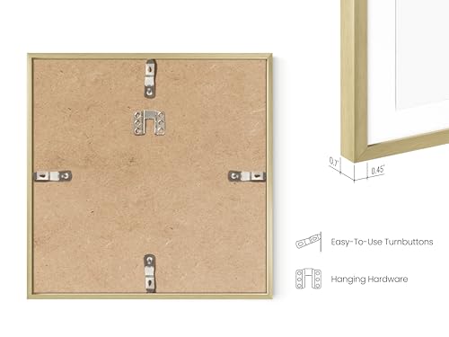 8x8 Gold Metal Picture Frames Matted to 4x4 (15 Count)