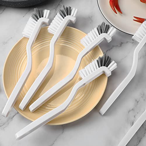 48 Pcs Kitchen Scrub Brush Bulk Plastic Sink Bathroom Cleaning Edge Corner Brush for Household Bottle Dish Tile Lines Window Track Crevice with Stiff Bristle (48 Count)