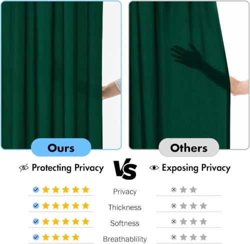Hunter Green Privacy Sheer Curtains 2 Panels 42W x 90L (2 Count)