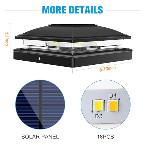 Black Solar Post Cap Lights (12 Count)