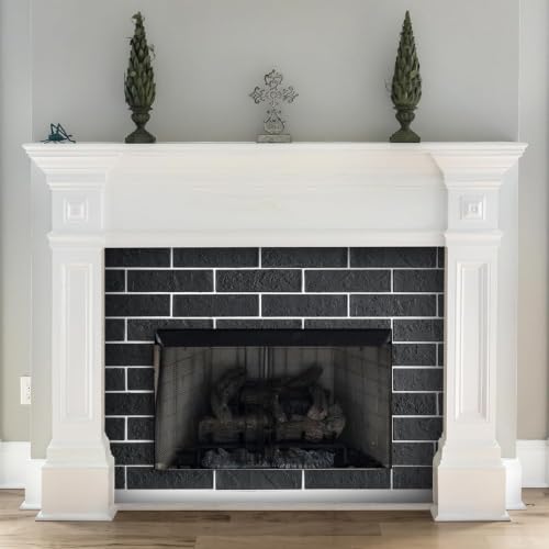 2 Old Town Black Faux Brick Wall Tiles