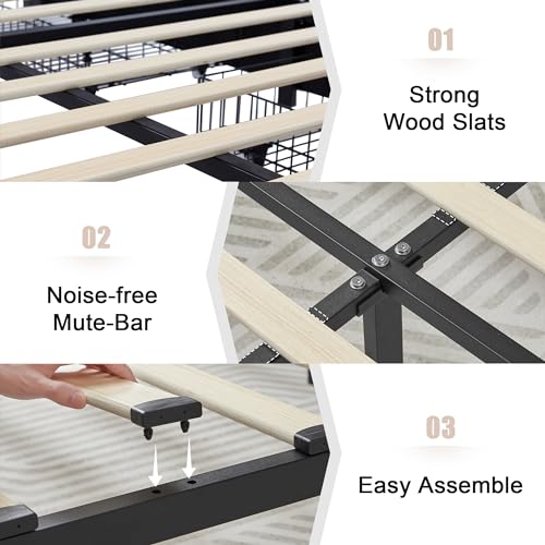 King Size Bed Frame with 4 Storage Drawers