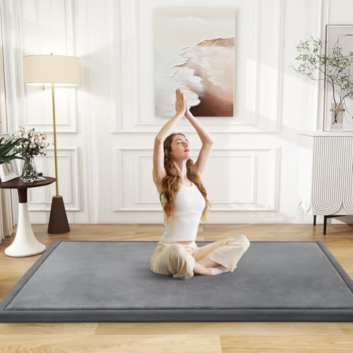 Baby Play Mat for Floor Nursery Rug Muscle Mat Area Rug Playroom Rug 59"x59" Playpen Mat Elastic Foam 1.3" Thick Crawling Mat for Babies