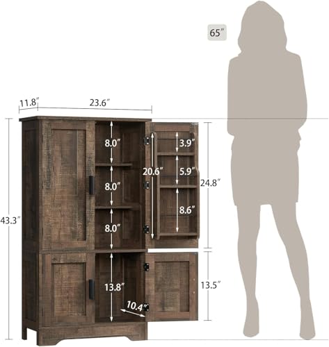 43”H Pantry Cabinet with 4 Doors
