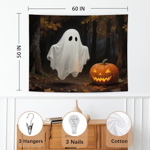 WHCHJ Gothic Halloween Ghost Pumpkin Tapestry