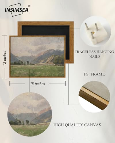 Framed Canvas Wall Art Vintage Decor